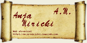 Anja Miricki vizit kartica